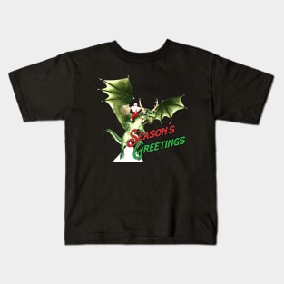 Santa Dragon Cutout Kids T-Shirt